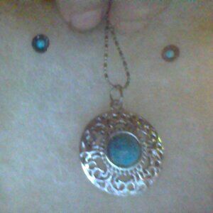 turquoise necklace and earrings set
